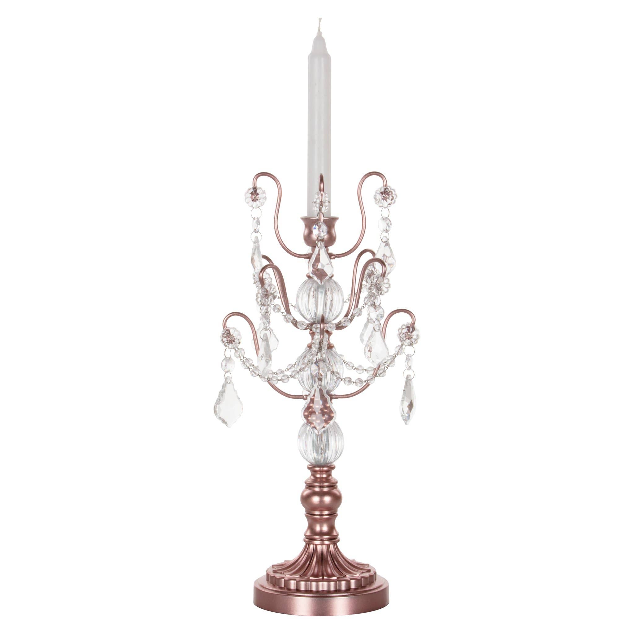 Amalfi Decor - Wholesale Candelabra - 2-Piece Chandelier Candlestick Candelabra Set - Rose Gold2