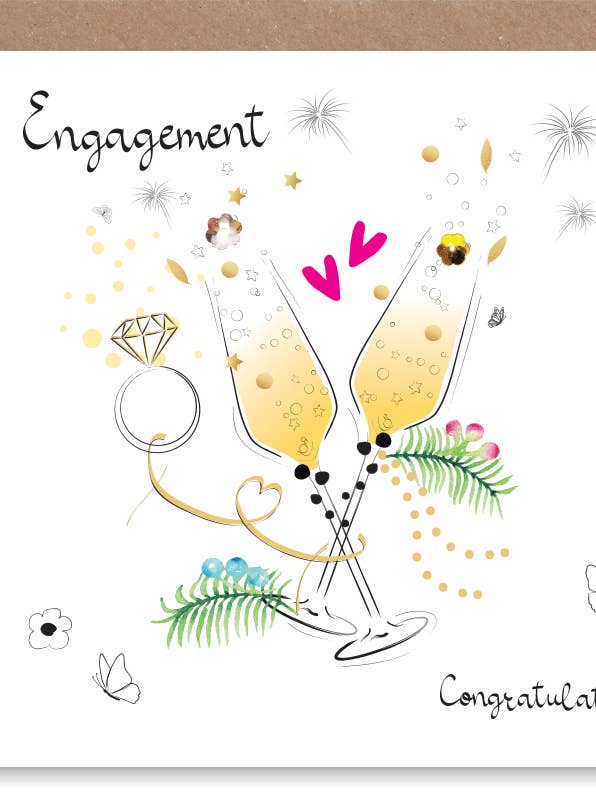 R34 Engagement Hand-Finished Sequin Card for wholesale by SABIVO Design