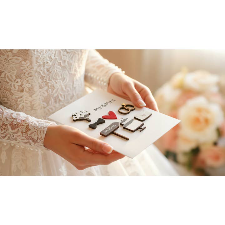 PESKOVOI - Wholesale Wedding Card - 3D Wooden Wedding Card – Mr & Mrs Handmade Card by PESKOVOI1