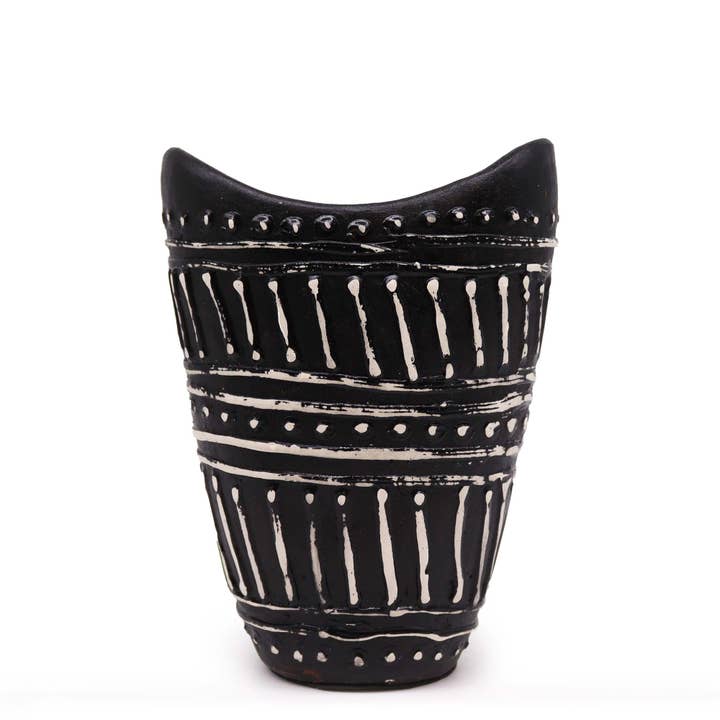 Vase in the shape of swirls - Chocolate for wholesale by AW Artisan