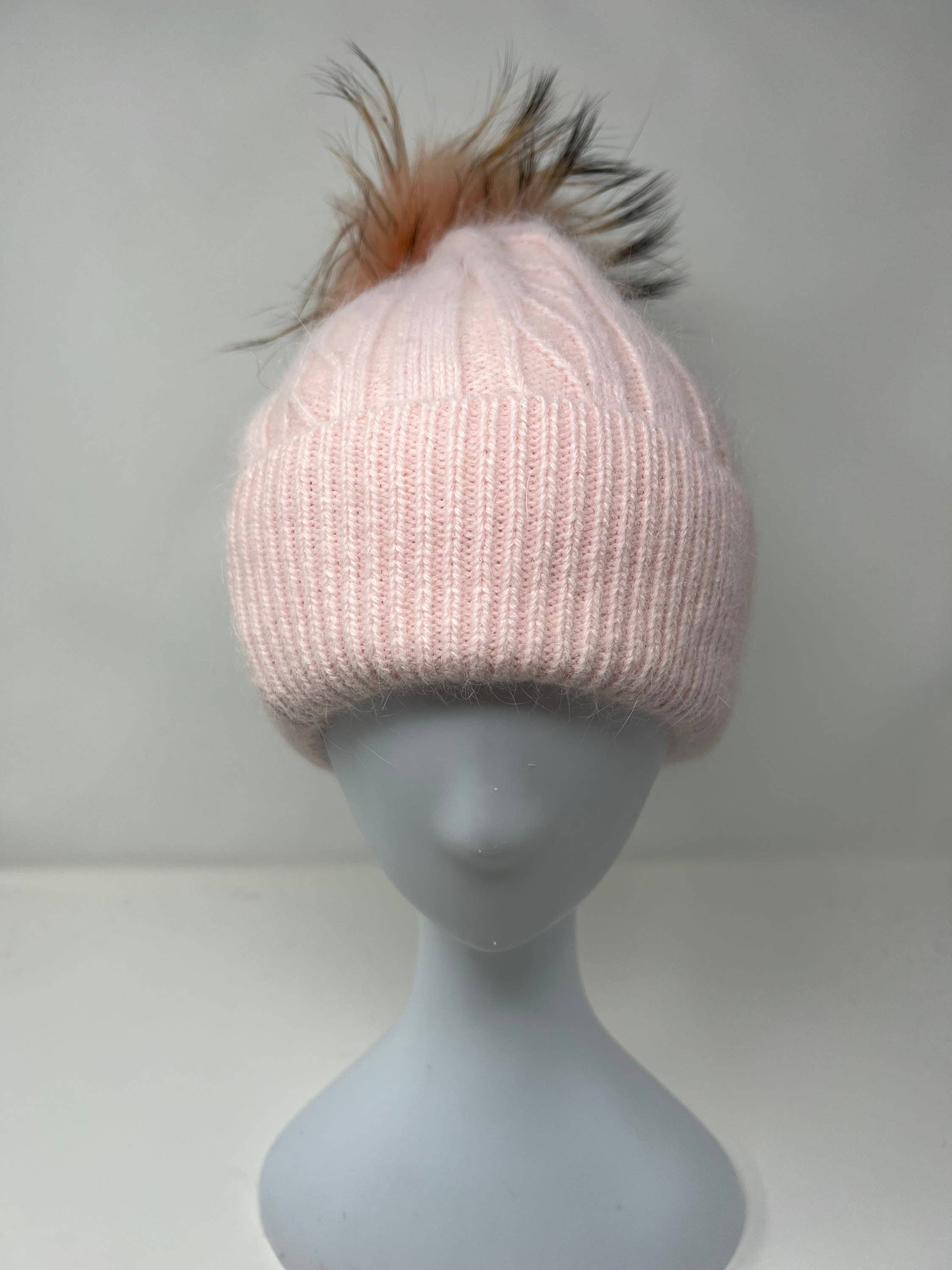 FanakoStudioNYC - Wholesale Beanie - Women's - New, Cashmere Beanie Hat For Winter, Angora Fur Beanie, Fox Fur Pompom.christmas Gift5