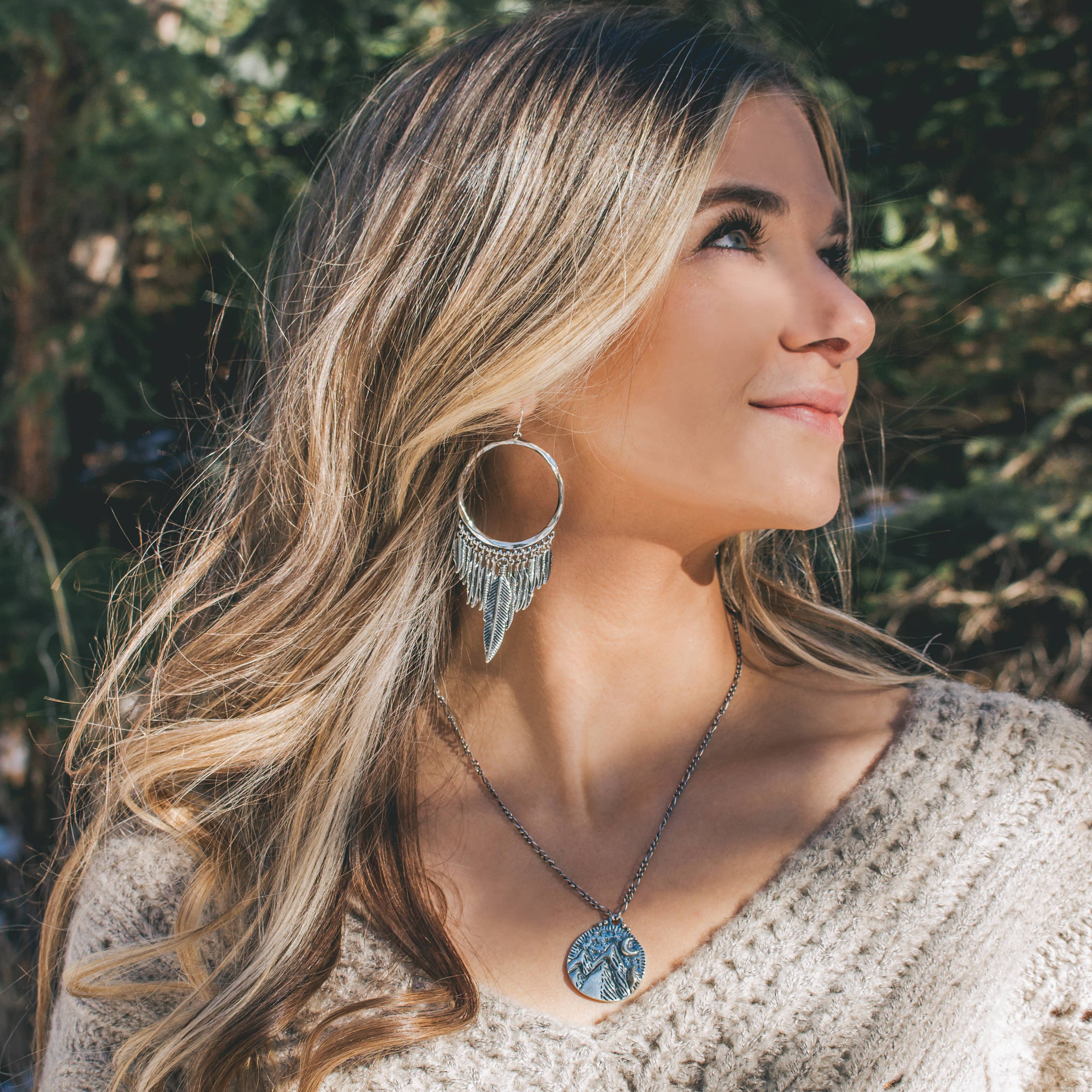 Hiouchi Jewels | Rose & Bolt Grateful Dead Jewelry - Wholesale Dangle Earrings - Birds of a Feather Hoop Earrings ~ Silver1