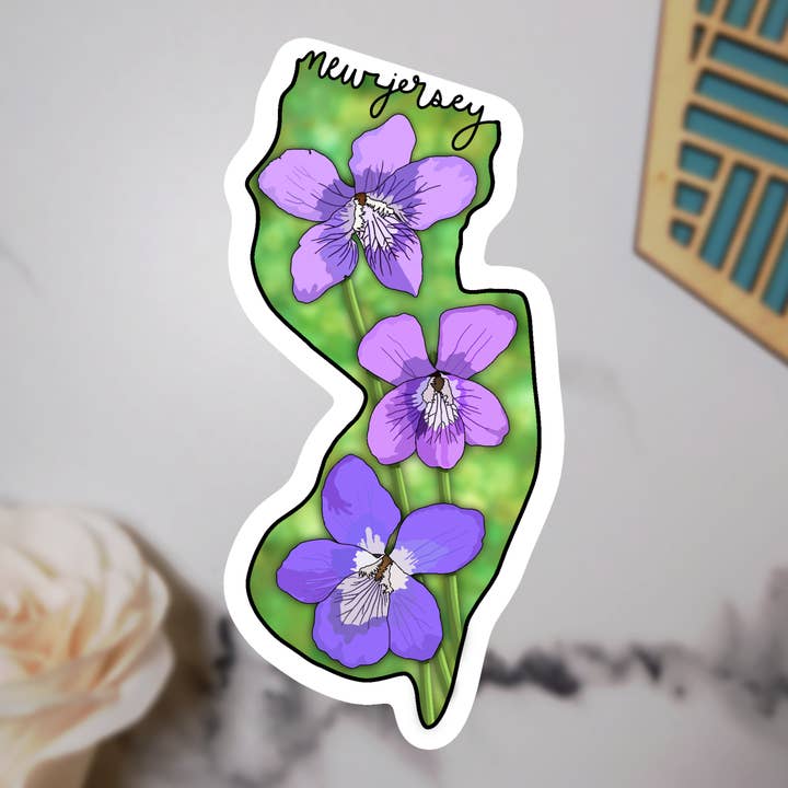 Pegatina flor del estado de Nueva Jersey para venta al por mayor de Jelly Jean Designs