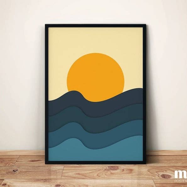 Follow the Sun - Unique Minimal Illustration Wall Art for wholesale by Sera/Lina
