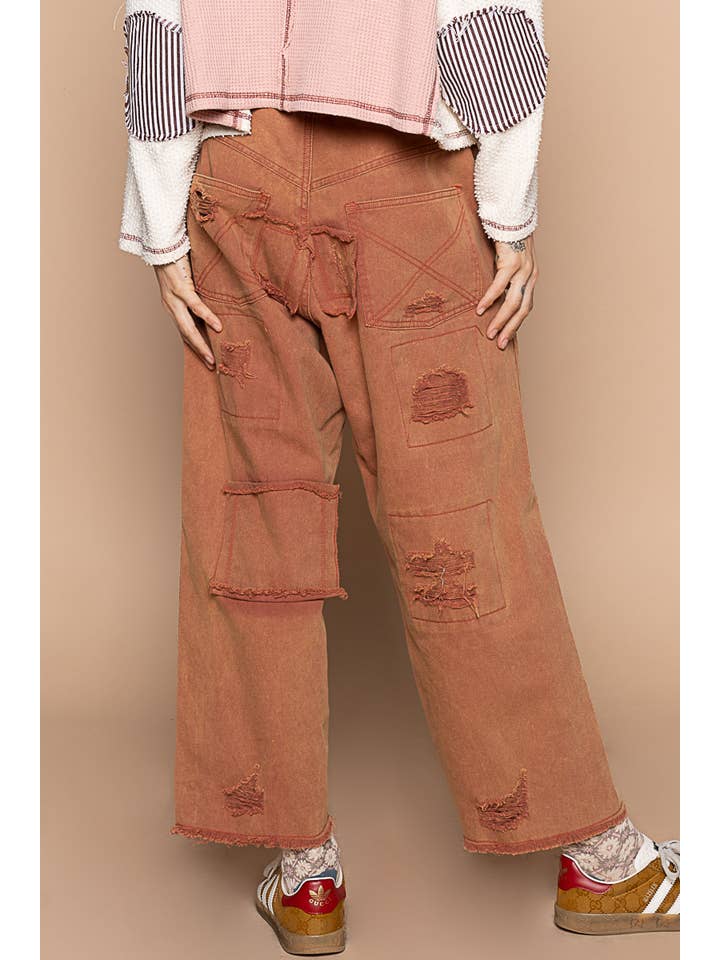 Pol Clothing - Wholesale Jeans - Women's - High rise ankle length distressed pinstripe boyfriend jeans