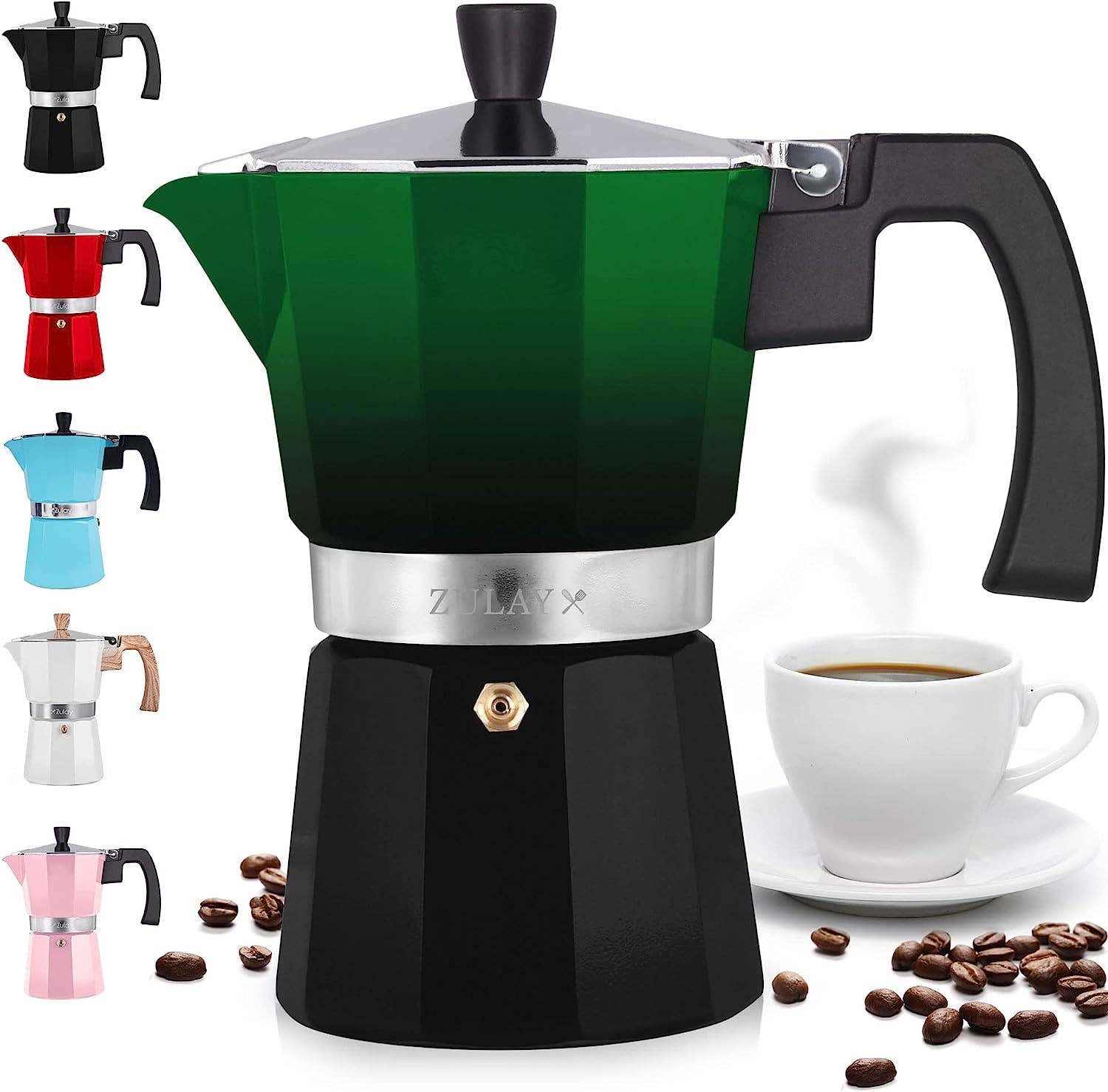 Zulay Kitchen - Wholesale Espresso Maker - Stovetop Espresso Cup Moka Pot - 5 Cup14