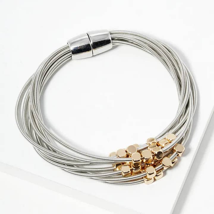 Wild Honey - Wholesale Beaded Bracelet - Metallic Beaded Multi-Layer Magnetic Stretch Bracelet1