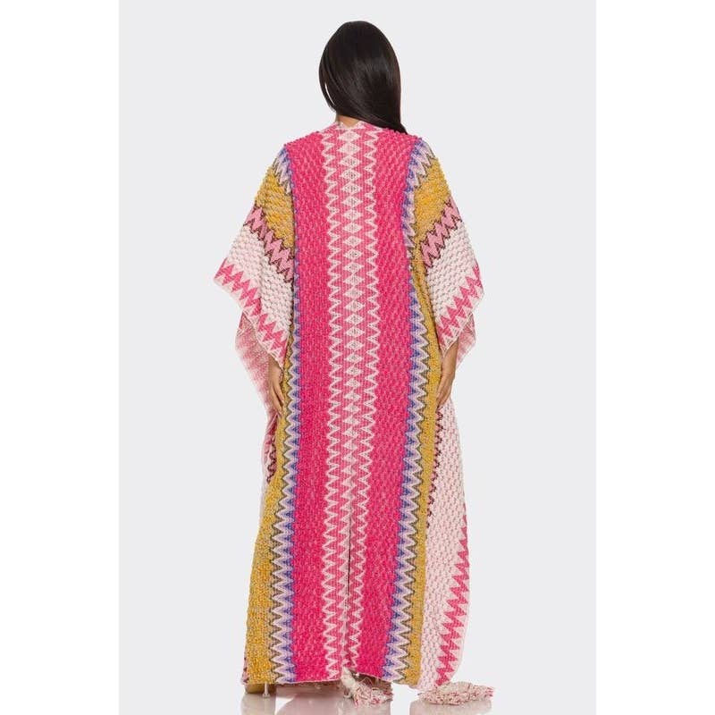 HiteJeans - Vente Cardigan – femme - Cardigan poncho long multicolore15