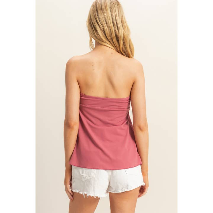 HYFVE - Wholesale Shirt - Women's - HF25C672-Knit Strapless Open Front Tube Top
