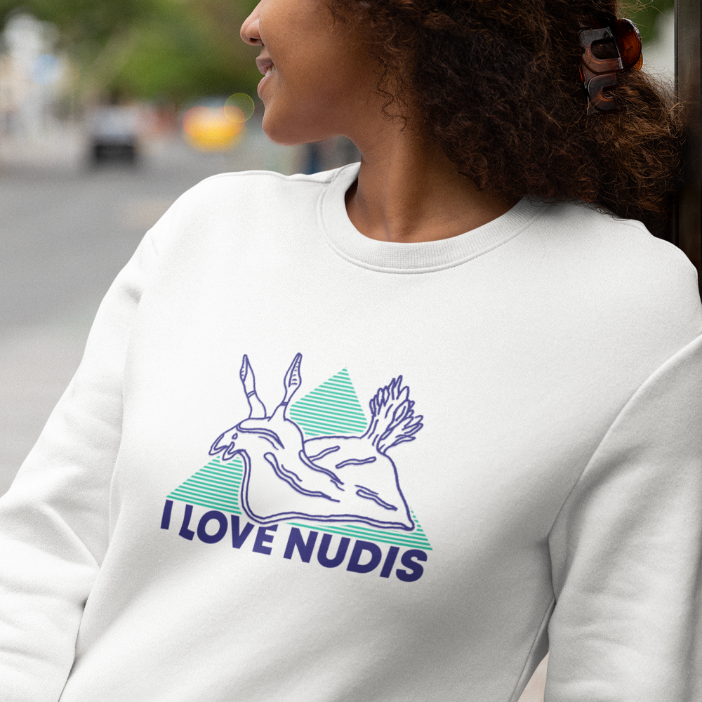 I LOVE NUDIS™ Crewneck Sweatshirt - White for wholesale on Faire1