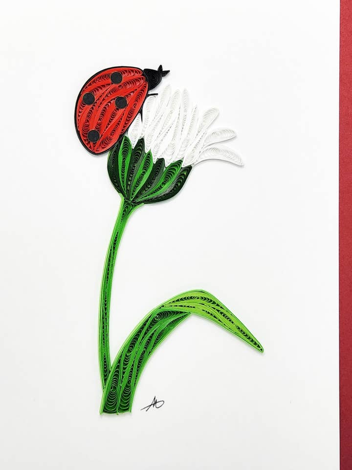 #286 Ladybug with Daisy for wholesale by Iconic Quilling