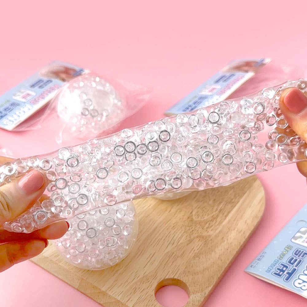 K-Wonderland - Wholesale Stress Relief Ball/Dough - SNOW SQUISH – Clear Jelly Bead Stress Ball9