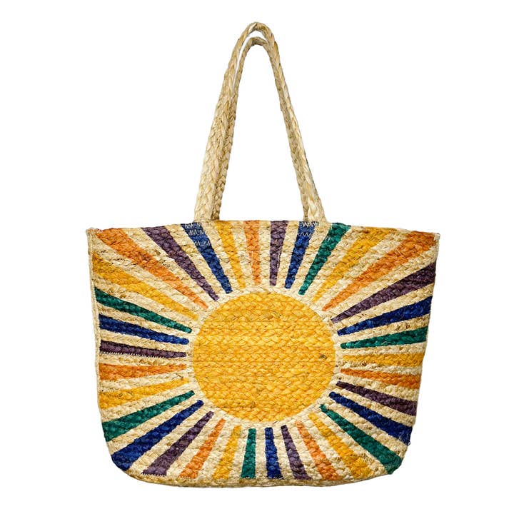 Anju Jewelry - Wholesale Tote Bag - Women's - Capri Jute Bag with Tropical Prints