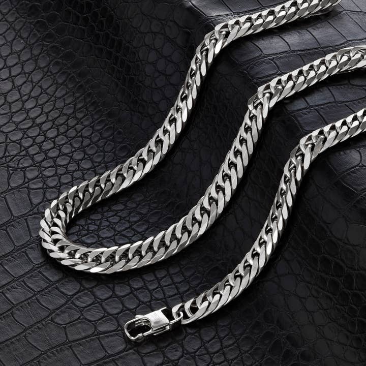 West Coast Jewelry - Wholesale Link & Chain Necklace - Invicta Jewelry Double Curb Chain Necklace (11.5mm) - 24"8
