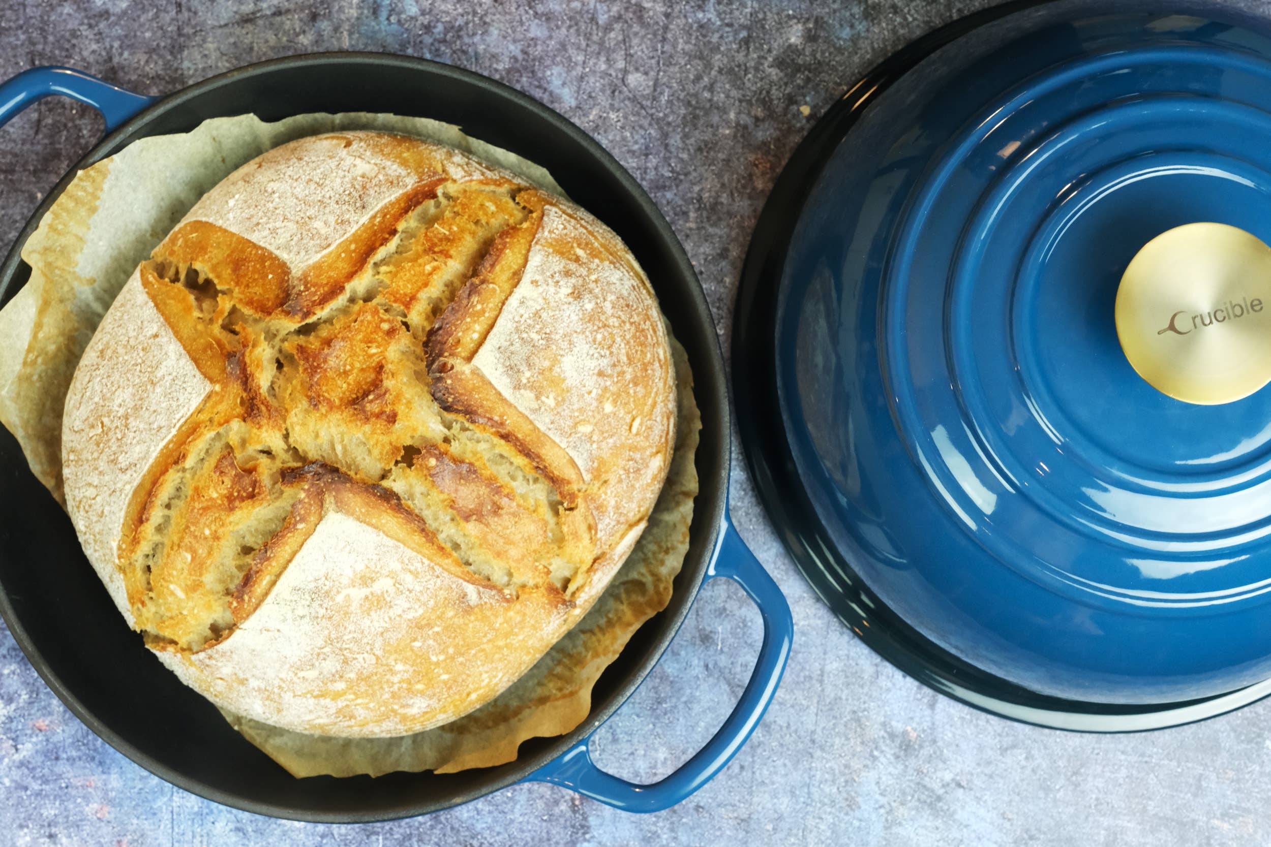Crucible Cookware - Wholesale Bread Pan - Enameled Cast Iron Bread Pan, Oven Form - Dark Teal Blue7