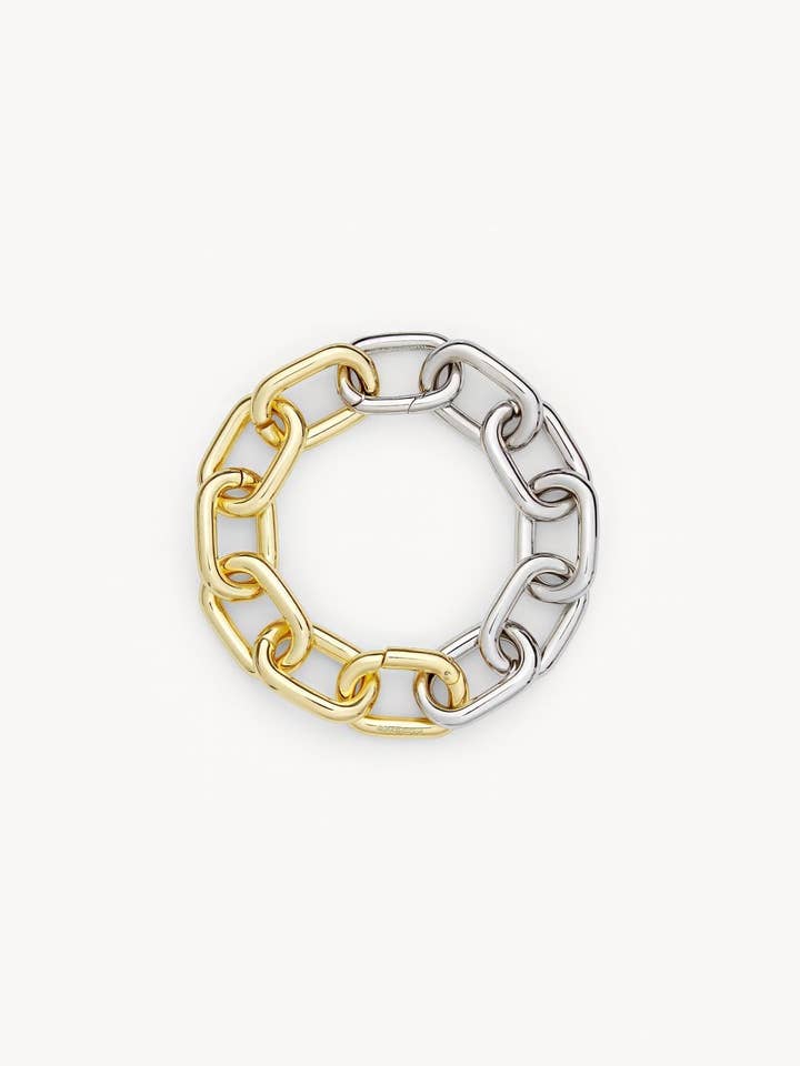 Interchangeable Link Bracelet in Gold + Silver Split for wholesale by MACHETE