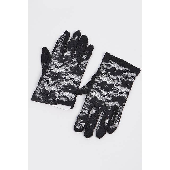 Black Flower Fishnet Glove TT8373BK for wholesale on Faire1