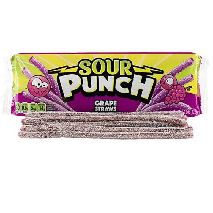 Horizon Top Market - Wholesale Gummy - SOUR PUNCH GRAPE STRAWS, 4.5 OZ x 242