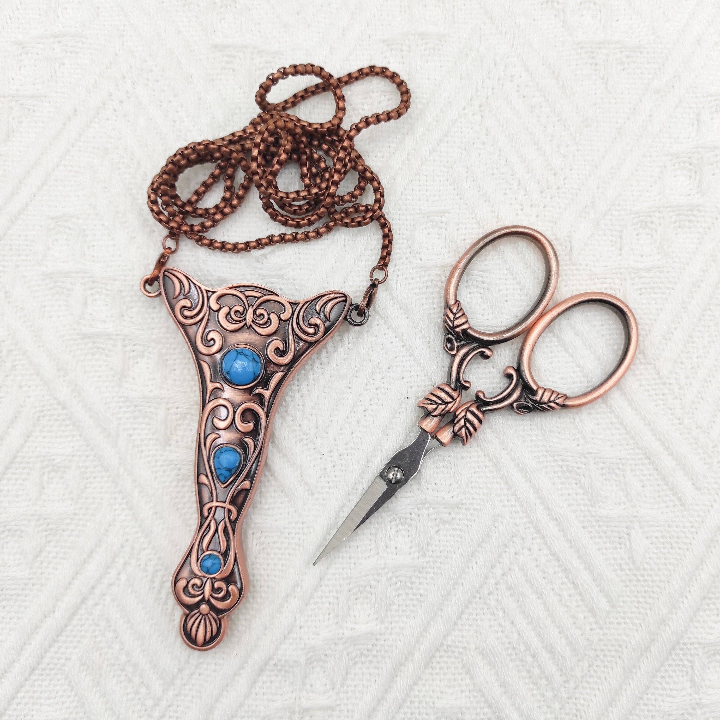 SChandworks - Wholesale Scissors - Vintage Style Scissors with sheath and necklace chain3