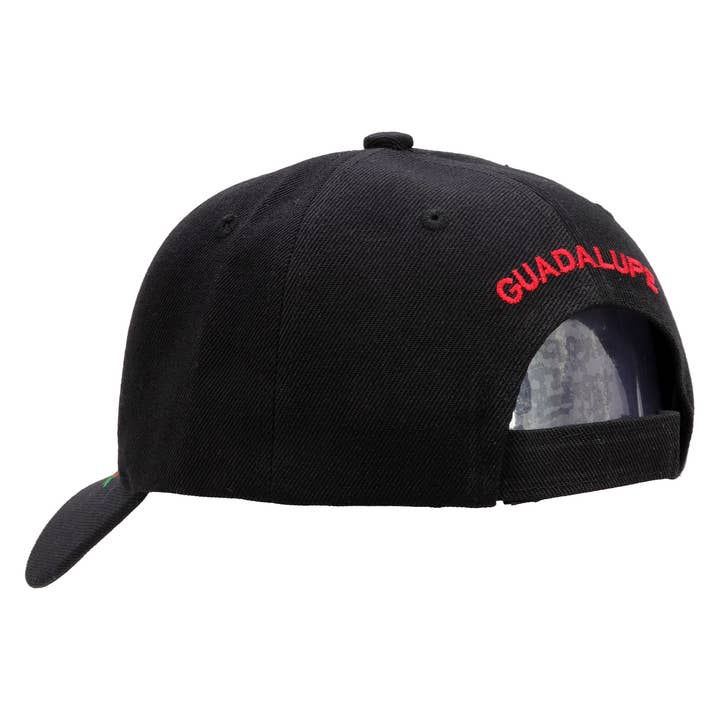 BLACK Guadalupe Velcro Back Acrylic Baseball Cap for wholesale on Faire2