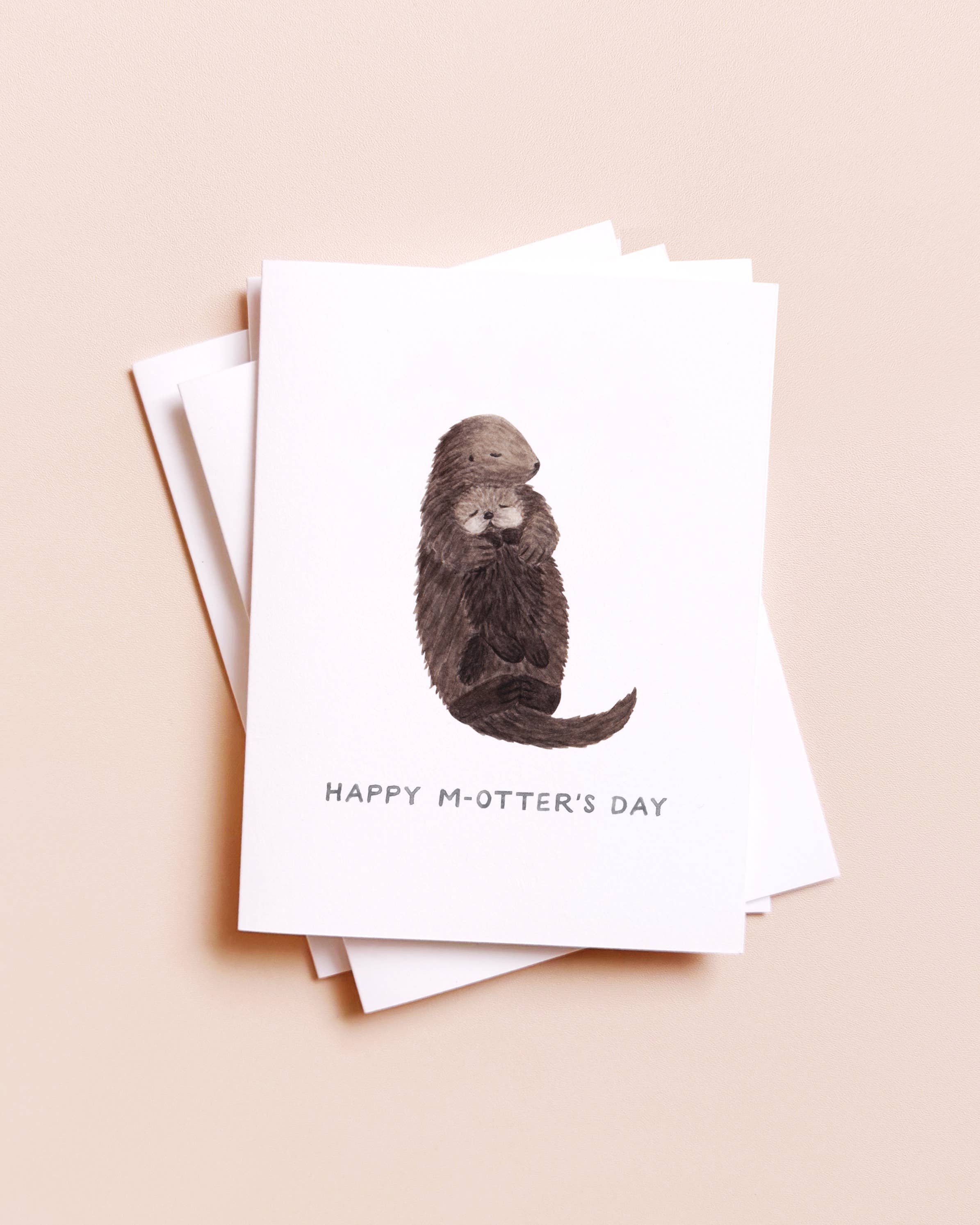 Amy Zhang - Wholesale Mother's Day Card - Otter Mom — Animal Pun Mother's Day Card