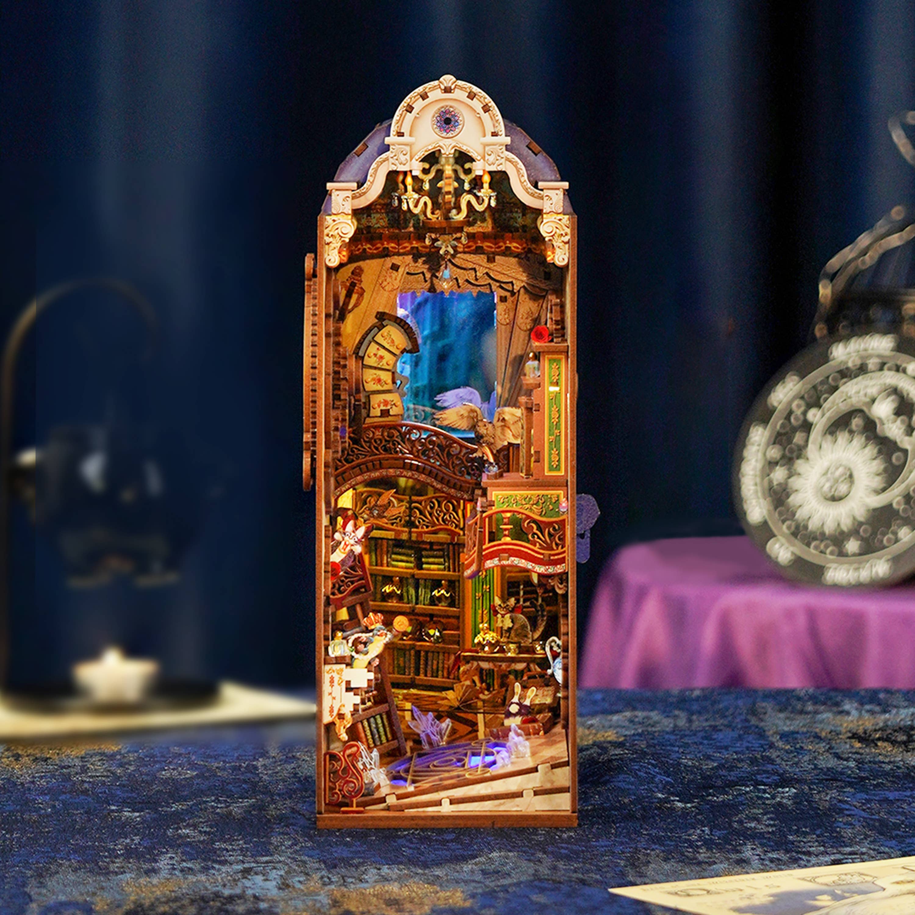 Hands Craft - Wholesale Puzzle - Kids - DIY Book Nook Kit: Magical Library w/ Dust Cover 7