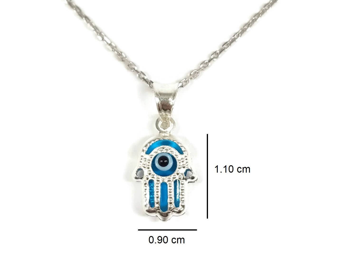 MYSTIC JEWELS – Colar pingente/pendente por atacado – Colar de Prata 925 com Olho Grego e Mão de Fátima - Fatima1