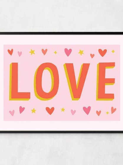 Love print, Love, Gold Foil Prints, Love Hearts, Love Hear for wholesale by Stella Isaac Illustration