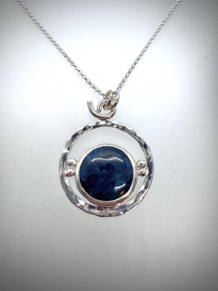 Sterling and Apatite Circle Necklace for wholesale by Morgan McGeehan Designs