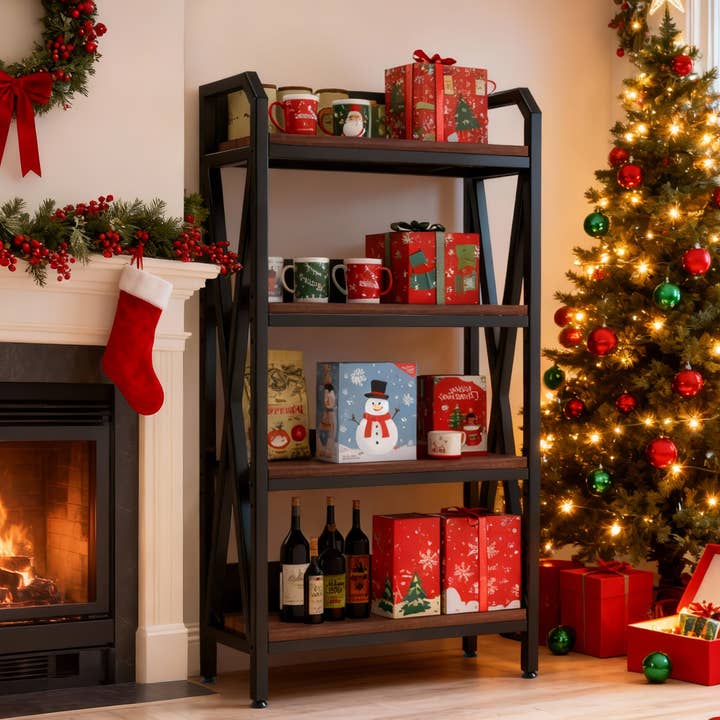 56.3" 4-Level Bakers Rack Metal/Wood Storage Shelves for wholesale by 39F Inc.