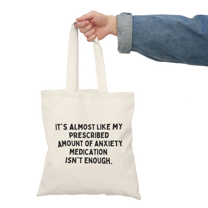 Natural Anxiety Medication Large Cotton Canvas Reusable Tote Bag for wholesale on Faire