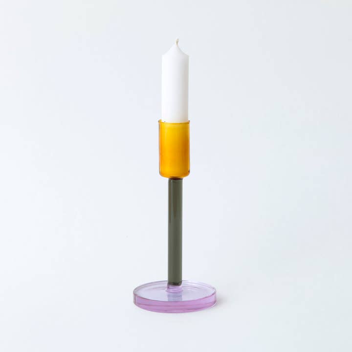 Block Design - Wholesale Candle Holder - Glass Candlestick - Tall10