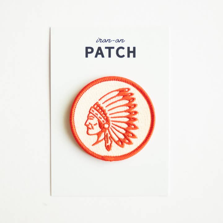 Union Made - Wholesale Patch - Indian Chief Head Embroidered Iron on Patch