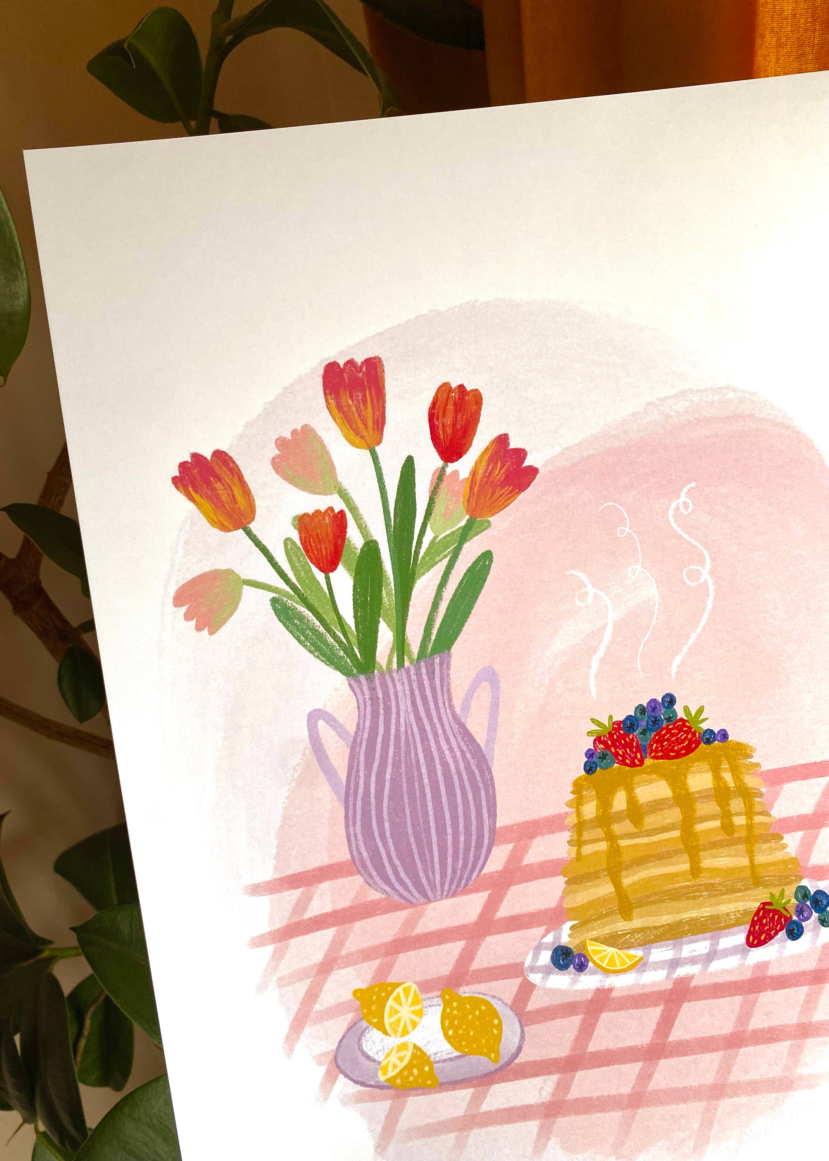 Freya Snow - Wholesale Art Print - Pancakes Print / A4 + A3 / 350gsm Matt Art Print1