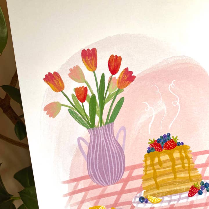 Freya Snow - Wholesale Art Print - Pancakes Print / A4 + A3 / 350gsm Matt Art Print1