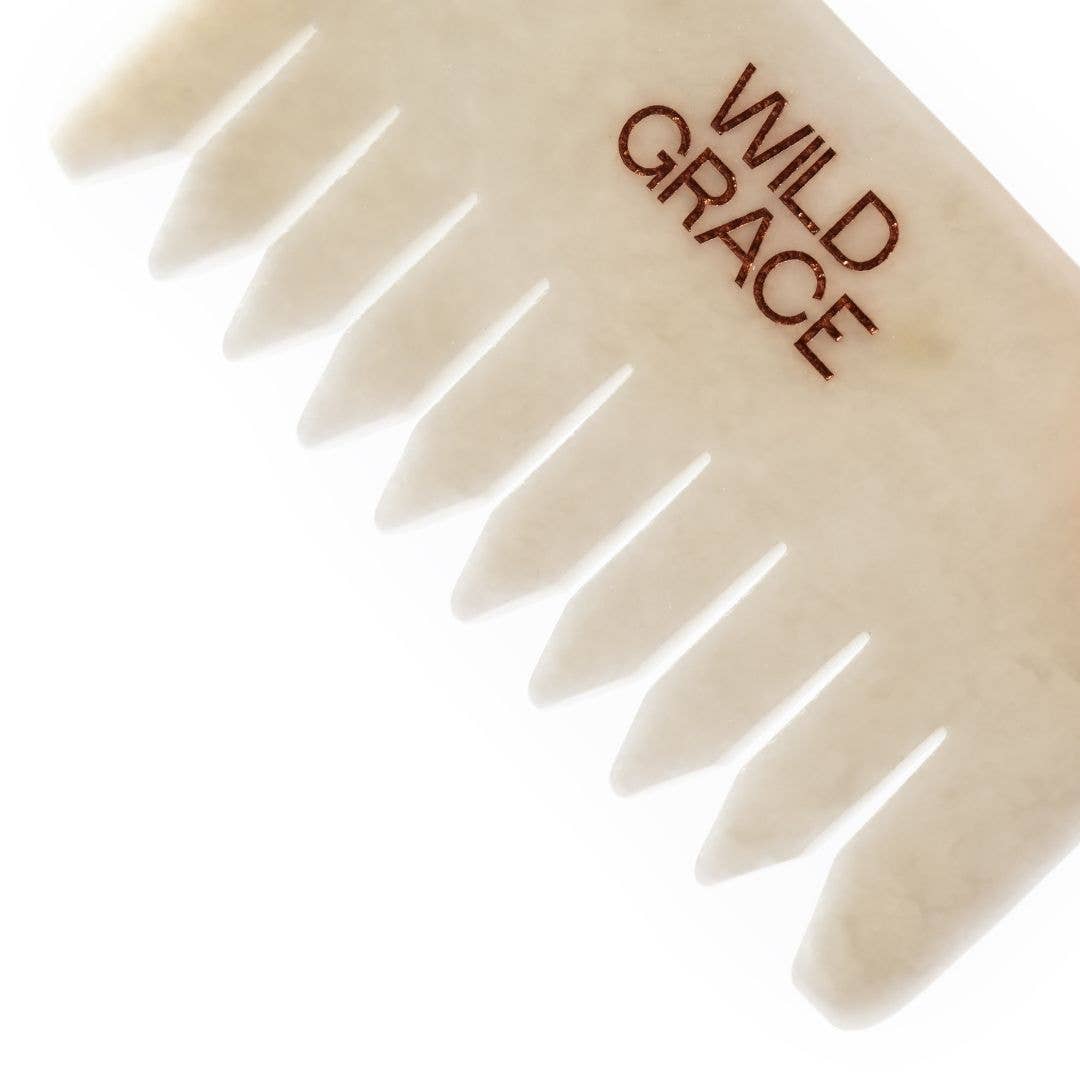 WILD GRACE - Vendita all'ingrosso Spazzola/pettine - Pettine di Cristallo in Giada Bianca4