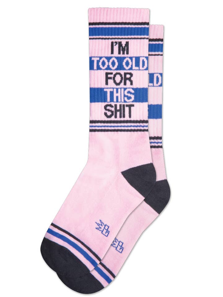 I'm Too Old For This Shit Gym Crew Socks and other Purchase Wholesale sassy socks. Free Returns & Net 60 Terms on Faire trending on Faire.