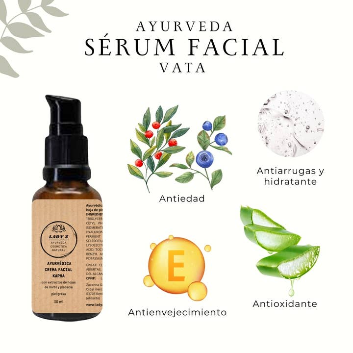 Lady Z Cosmetica - Venta al por mayor Crema hidratante facial - Ayurvédica crema (sérum cremoso hidratante) facial muy ligera Kapha con ácido
