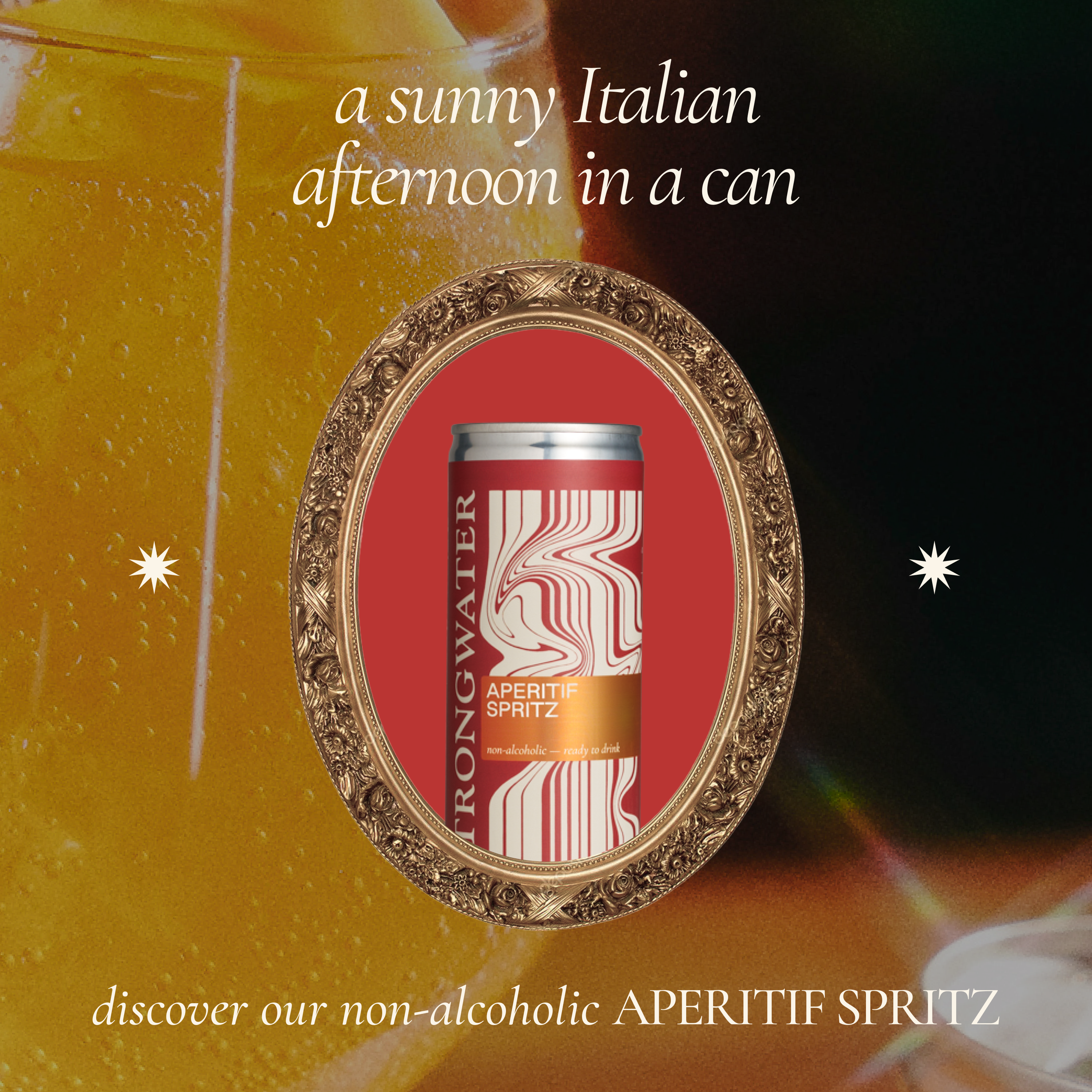 Strongwater - Vendita all'ingrosso Aperitivo/Cocktail analcolico - Spritz analcolico frizzante tipo Aperol Spritz2