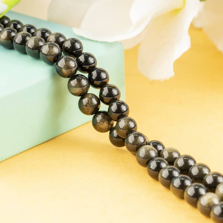 Soothing Crystals Beads - Wholesale Beads - Crystal Jewelry Beads | Golden Obsidian | Healing Gemstone 9