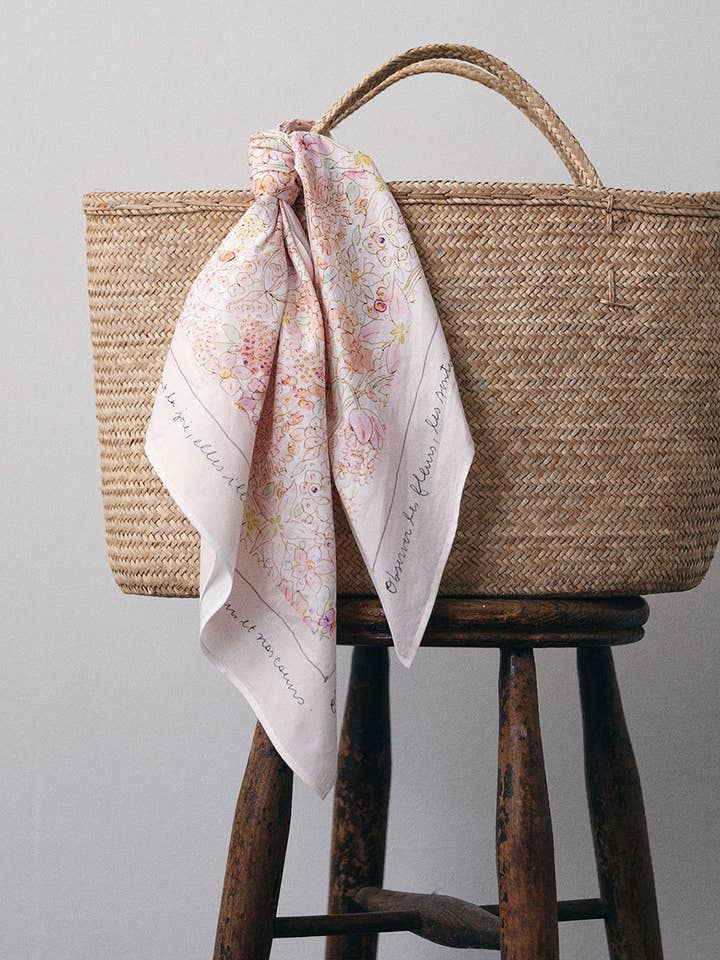 Tørklæde Isabelle Boinot Blomst Pink for engroshandel hos Fog Linen Work