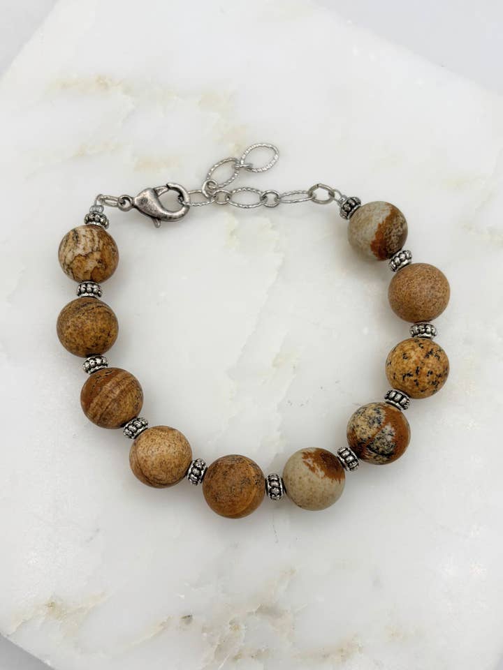 Ila Genuine Stone Beaded Bracelet with Decorative Spacers for wholesale by jfybrand