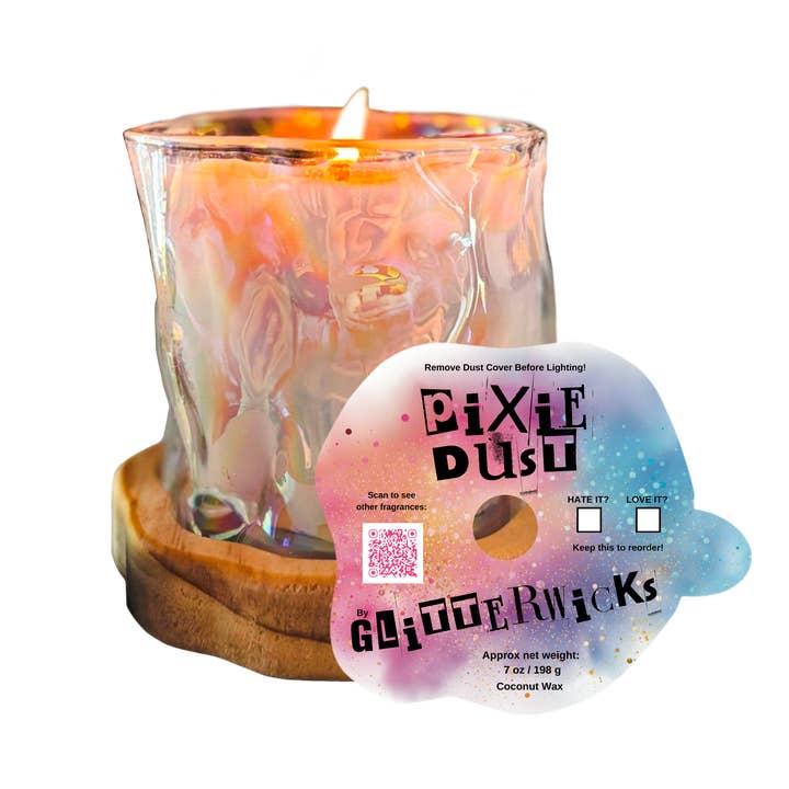 Glitterwicks - Wholesale Jar/Filled Candle - Pixie Dust Candle: 'Be Enchanted' Scent by GlitterWicks