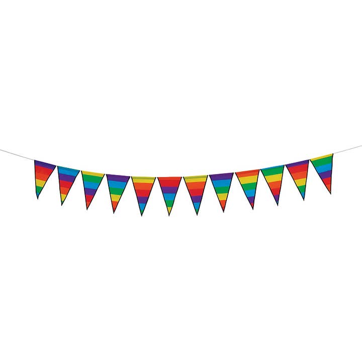 In the Breeze, LLC. - Wholesale Bunting/Garland - Rainbow Stripe Festive Pennant String