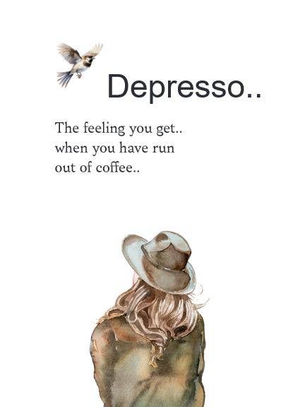 Postal sostenible Depresso para venta al por mayor de Mookstories