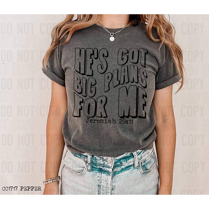 He’s Got Big Plans Tee - Black for wholesale by Rockin’ 5A Apparel