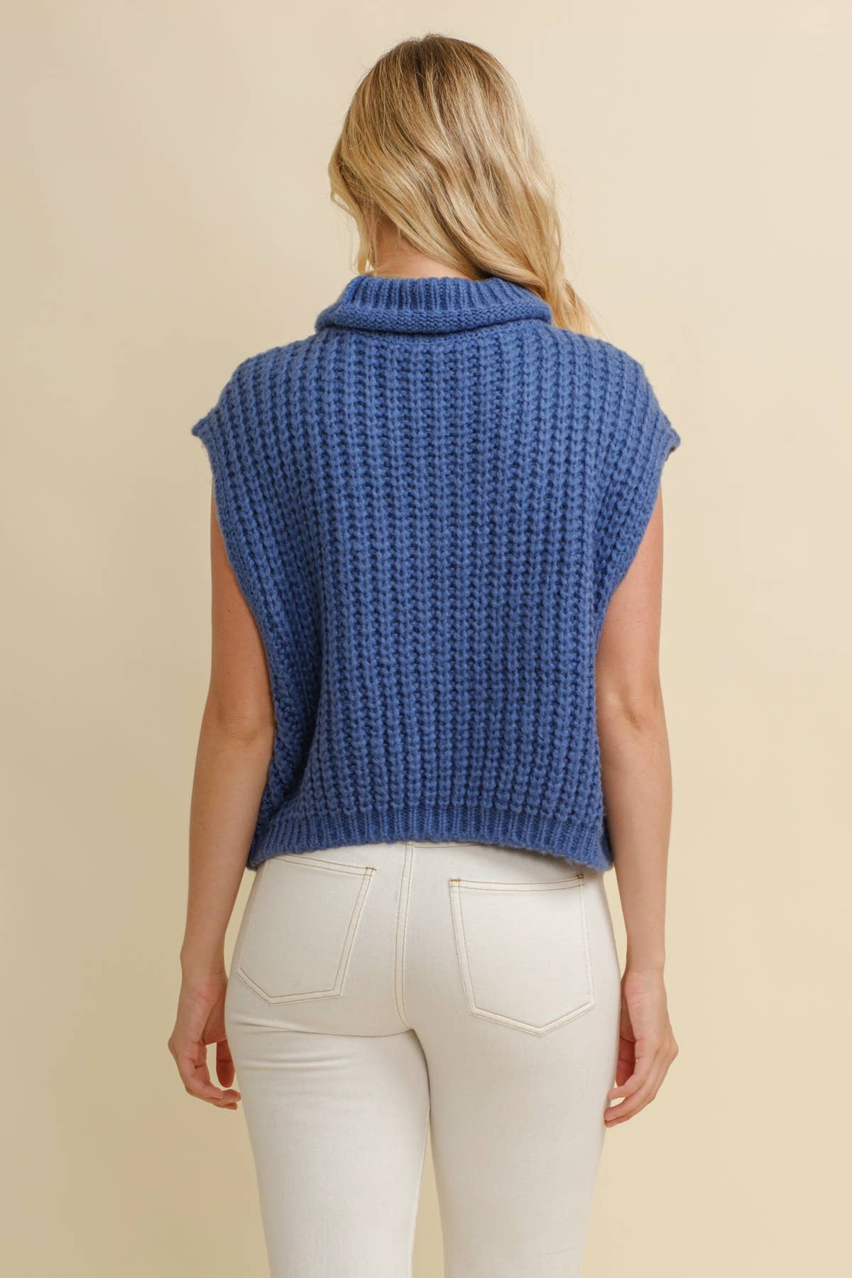 Cloud Ten – Engroshandel Pullover - Dame – CSW1001K - KABELSTRIKKET RULLEKRAVE SWEATER2
