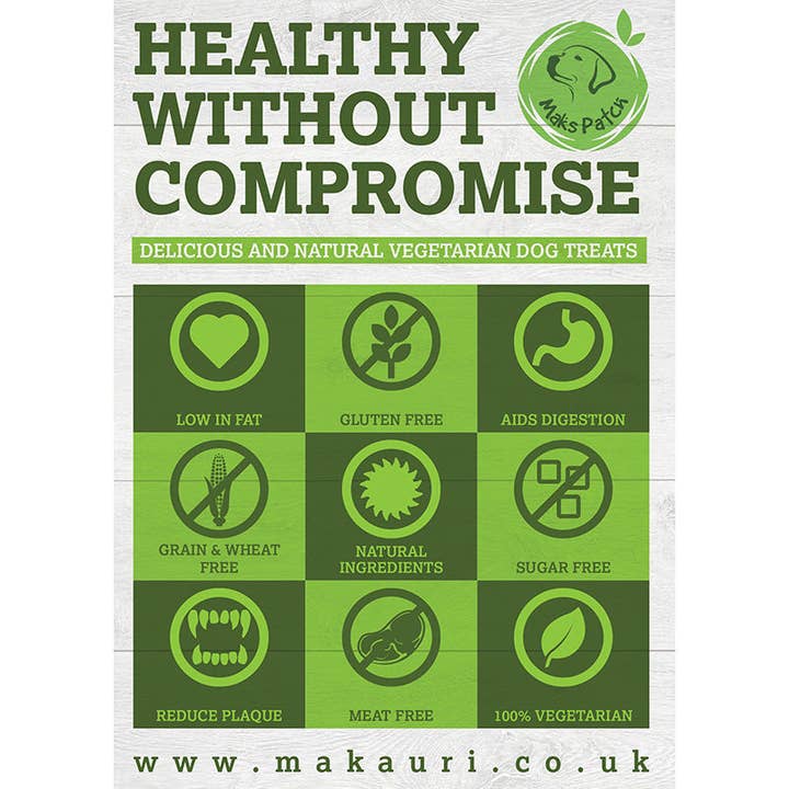 Miro & Makauri - Wholesale Pet Treats - Dog - 50 x Maks'Patch Vegan Dog Treats Pumpkin & Carrot Bones