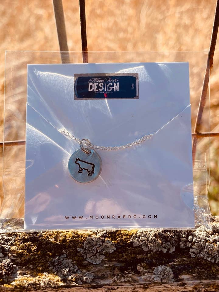 Mini Cow Necklace for wholesale by Moon Rae Design Co