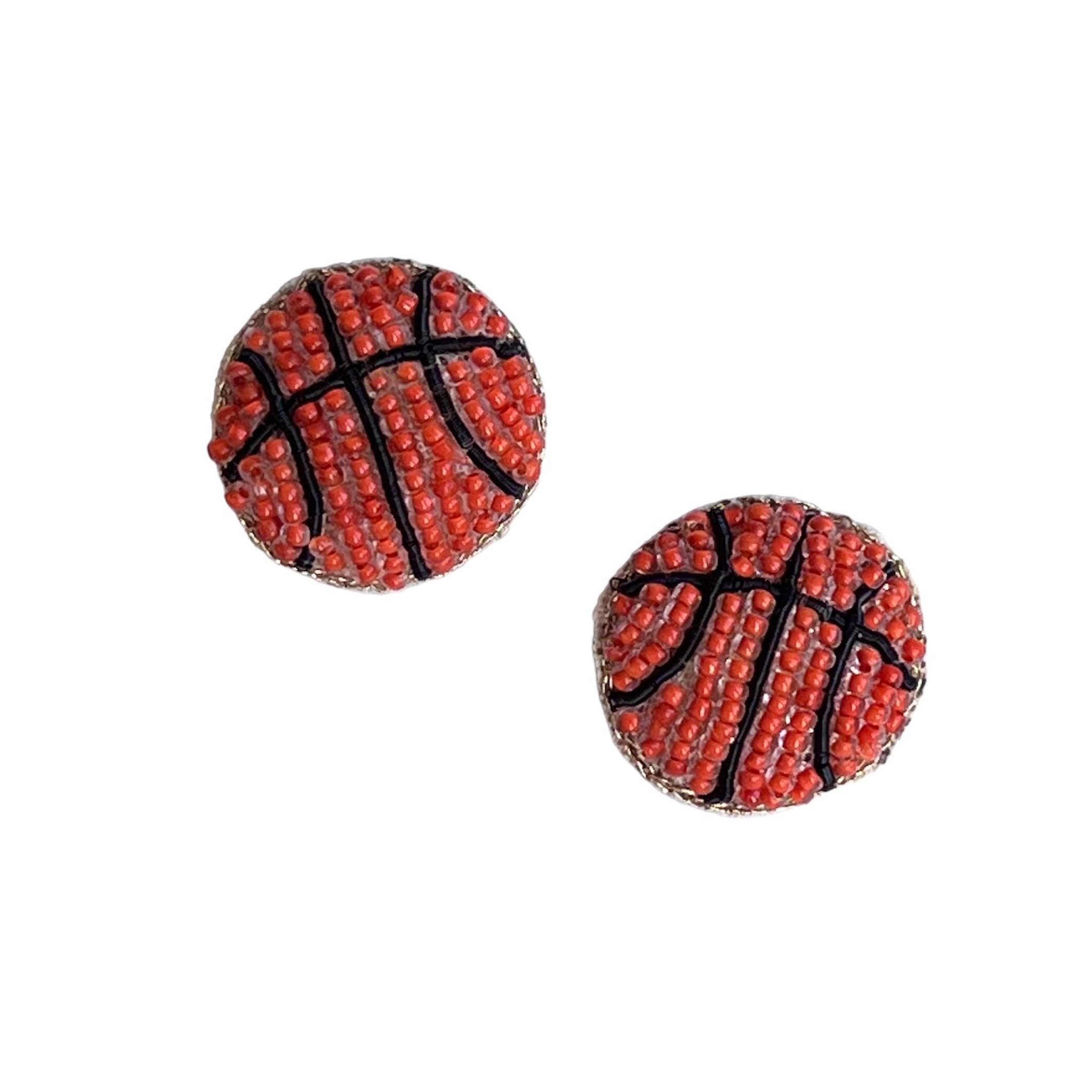 Allie Beads - Wholesale Stud/Post Earrings - Basketball Stud Earrings0